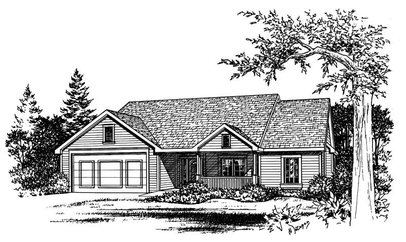 Front View of this 3-Bedroom, 1784 Sq Ft Plan - 120-1272