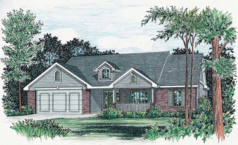 Front View of this 3-Bedroom, 1784 Sq Ft Plan - 120-1272