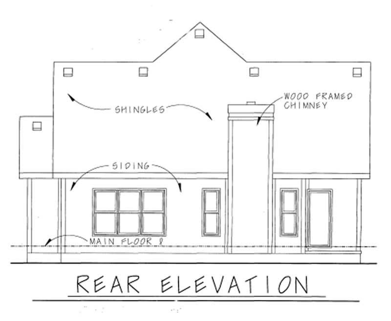 Home Plan Rear Elevation of this 2-Bedroom,1344 Sq Ft Plan -120-1311