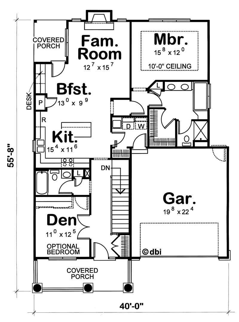 Floor Plan First Story of Small House Plans #120-1311