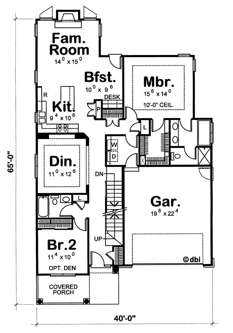 Floor Plan First Story of Traditional Plan #120-1312