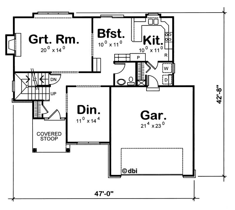 Floor Plan First Story of Country Plan #120-1323