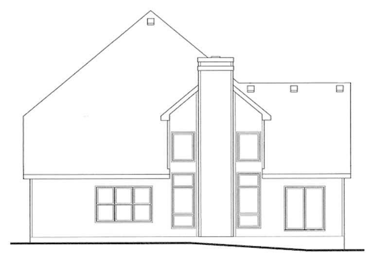 Home Plan Rear Elevation of this 4-Bedroom,2552 Sq Ft Plan -120-1326