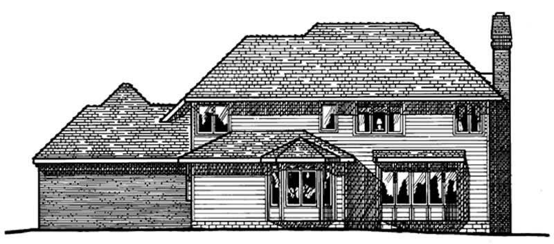 Home Plan Rear Elevation of this 4-Bedroom,3337 Sq Ft Plan -120-1331