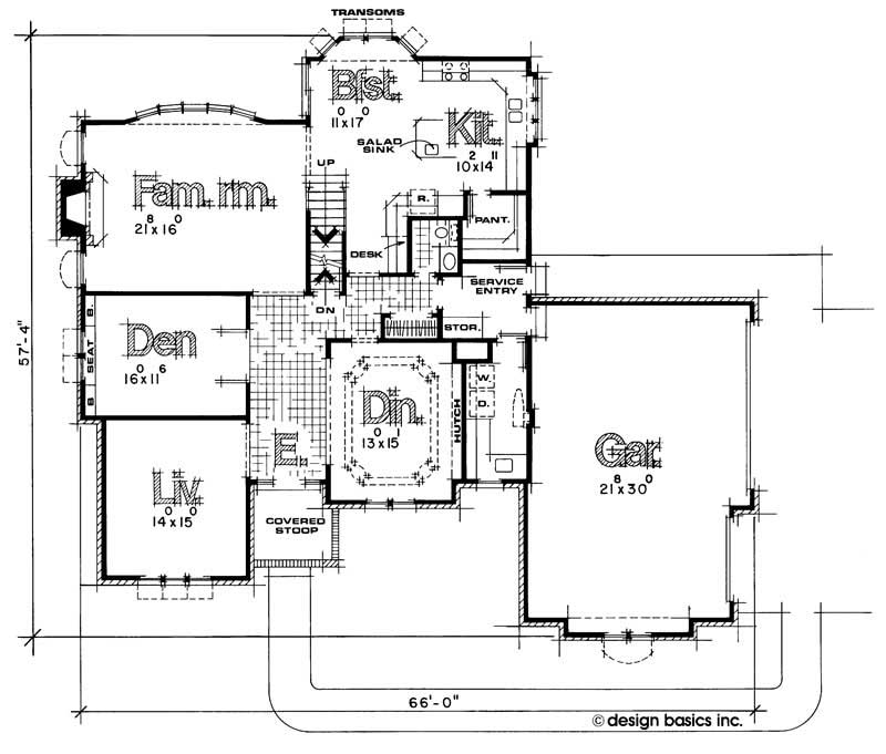 Floor Plan First Story of European Plan #120-1331
