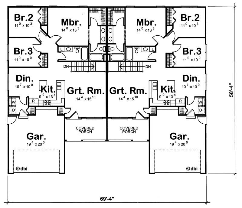 Floor Plan First Story of Multi-Unit Plan #120-1340