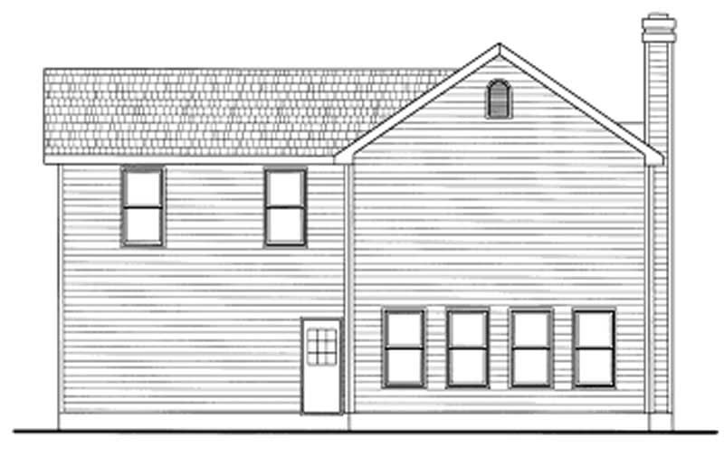 Home Plan Rear Elevation of this 3-Bedroom,1297 Sq Ft Plan -120-1368