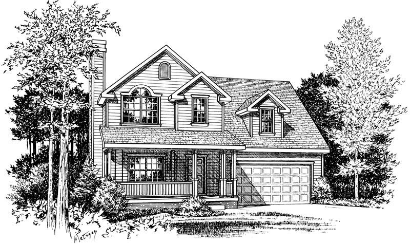 Front View of this 3-Bedroom, 1297 Sq Ft Plan - 120-1368