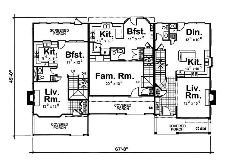 Floor Plan First Story of Multi-Unit Plan #120-1376