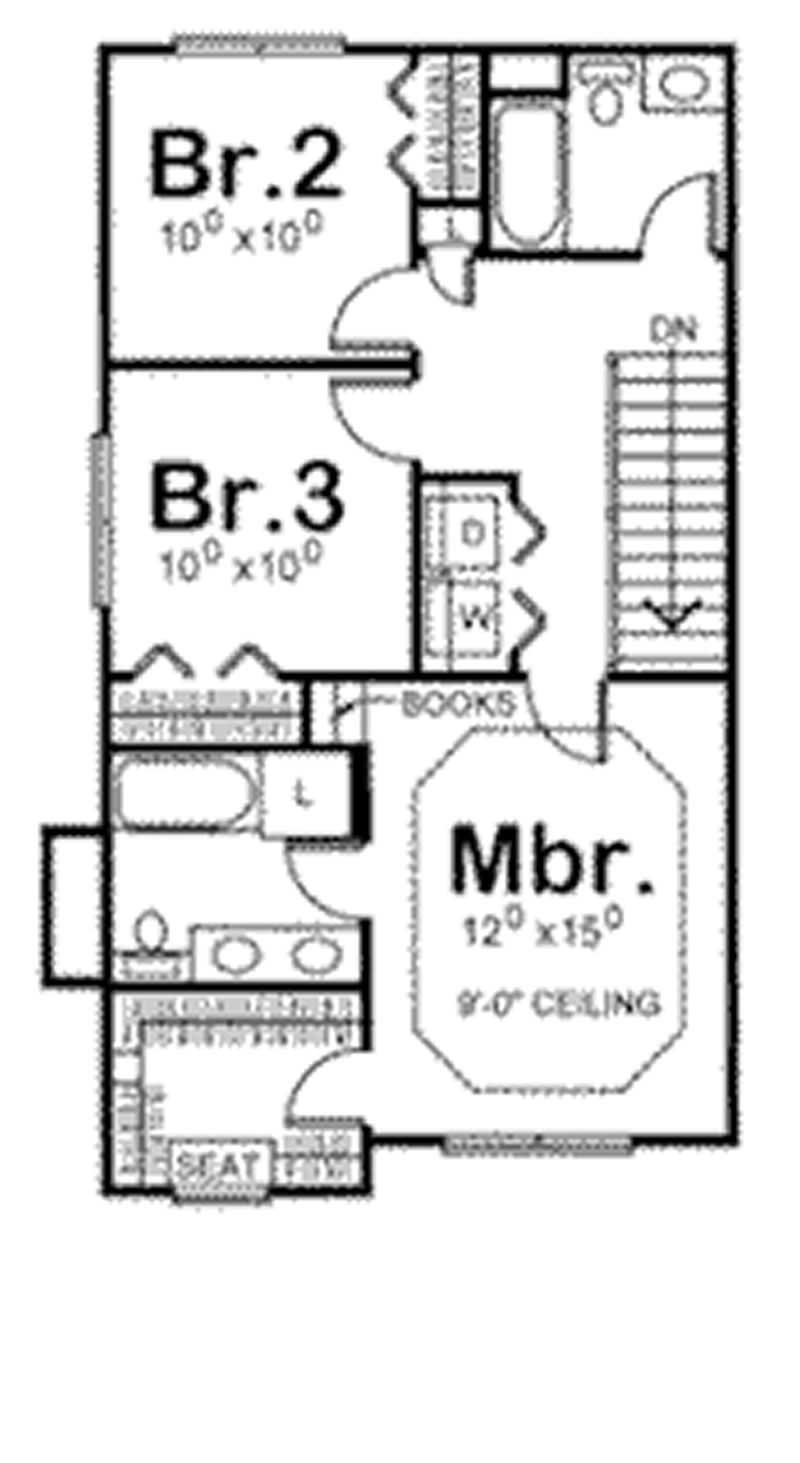 Floor Plan Second Story of Small House Plans #120-1379