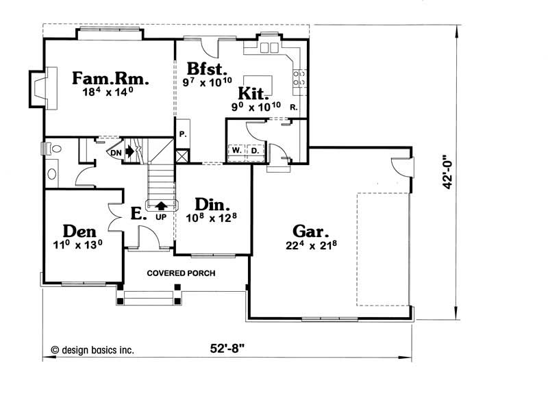 Floor Plan First Story of Country Plan #120-1381