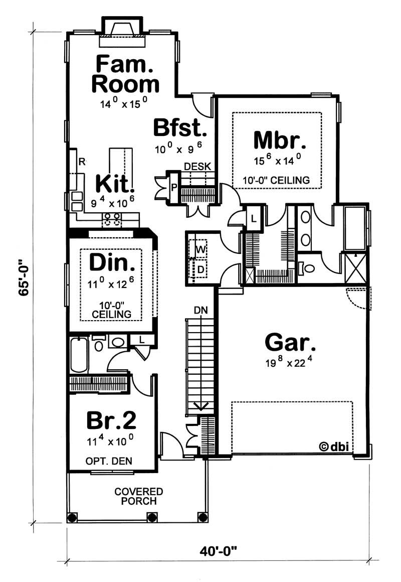 Floor Plan First Story of Log Cabin Plan #120-1410