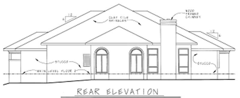 Home Plan Rear Elevation of this 3-Bedroom,2715 Sq Ft Plan -120-1472