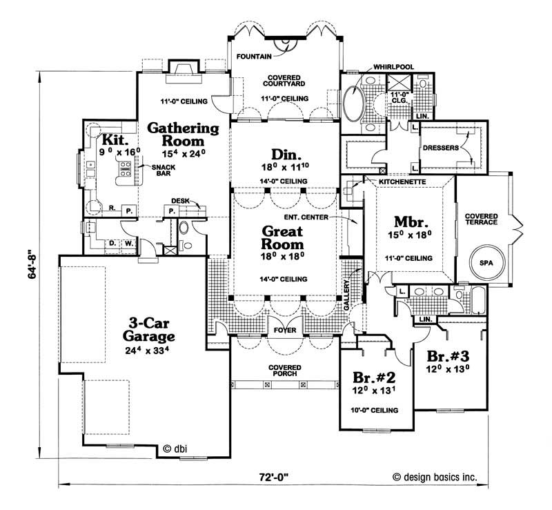 Floor Plan First Story of Contemporary Plan #120-1472
