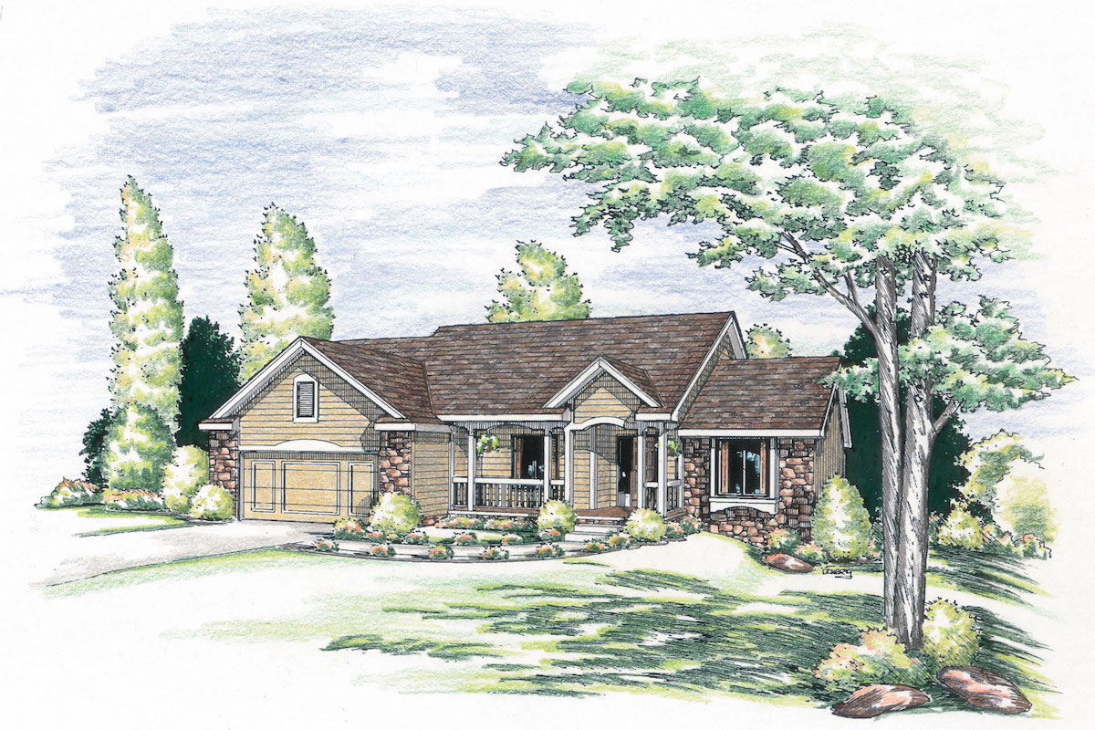 Front View of this 3-Bedroom, 1919 Sq Ft Plan - 120-1475