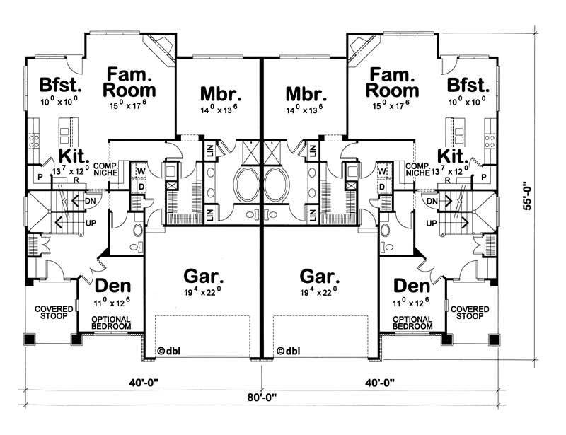 Floor Plan First Story of Multi-Unit Plan #120-1553