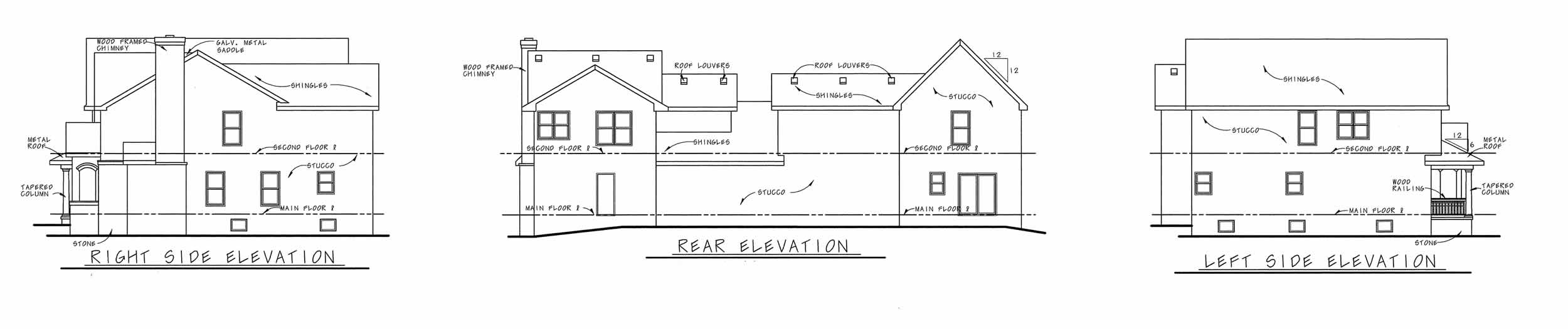 Home Plan Rear Elevation of this 3-Bedroom,2051 Sq Ft Plan -120-1554