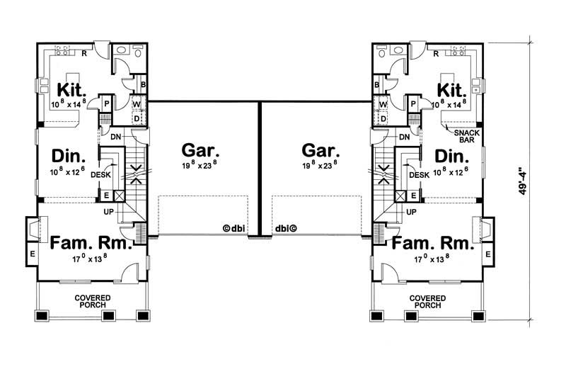 Floor Plan First Story of Multi-Unit Plan #120-1595