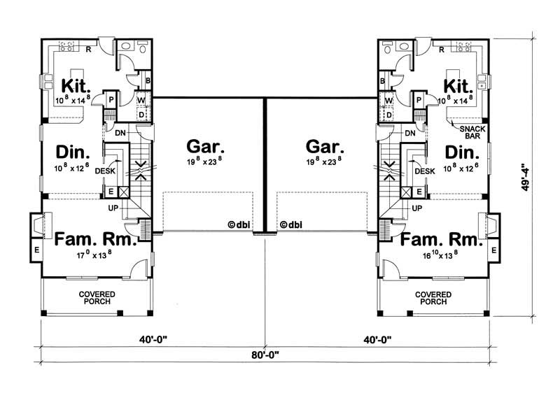 Floor Plan First Story of Country Plan #120-1597