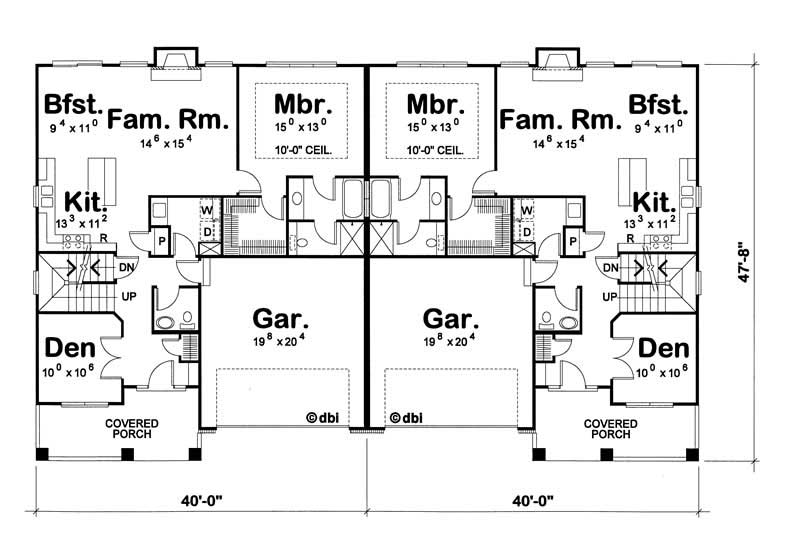 Floor Plan First Story of Country Plan #120-1600