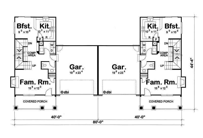 Floor Plan First Story of Country Plan #120-1601
