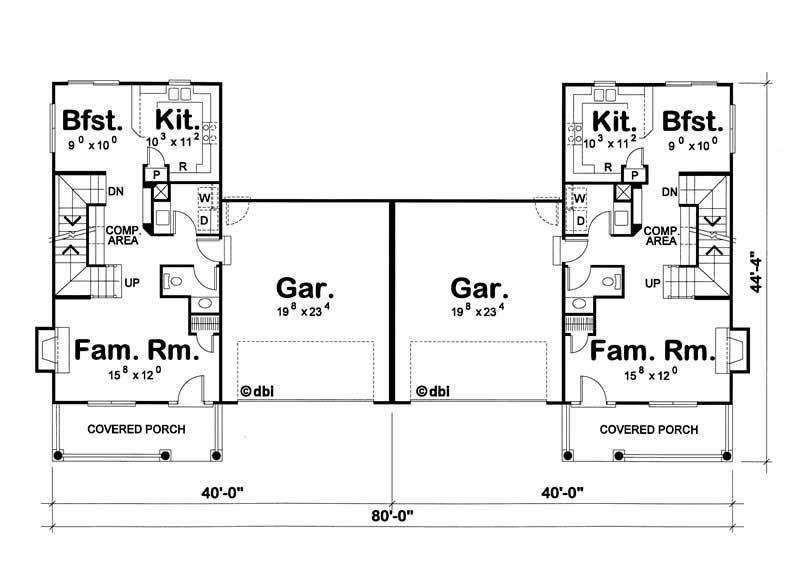 Floor Plan First Story of Country Plan #120-1603