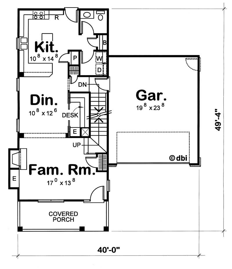 Floor Plan First Story of Country Plan #120-1632