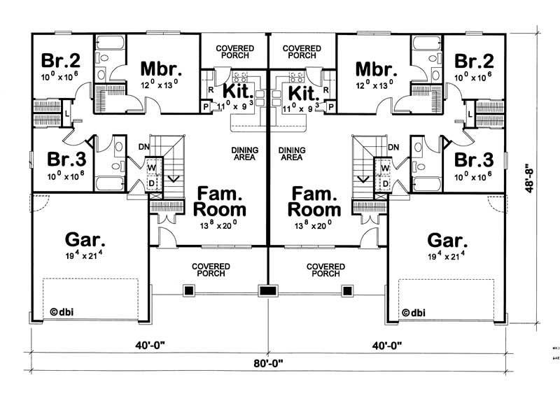 Floor Plan First Story of Multi-Unit Plan #120-1633