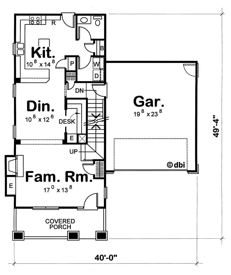 Floor Plan First Story of Country Plan #120-1638