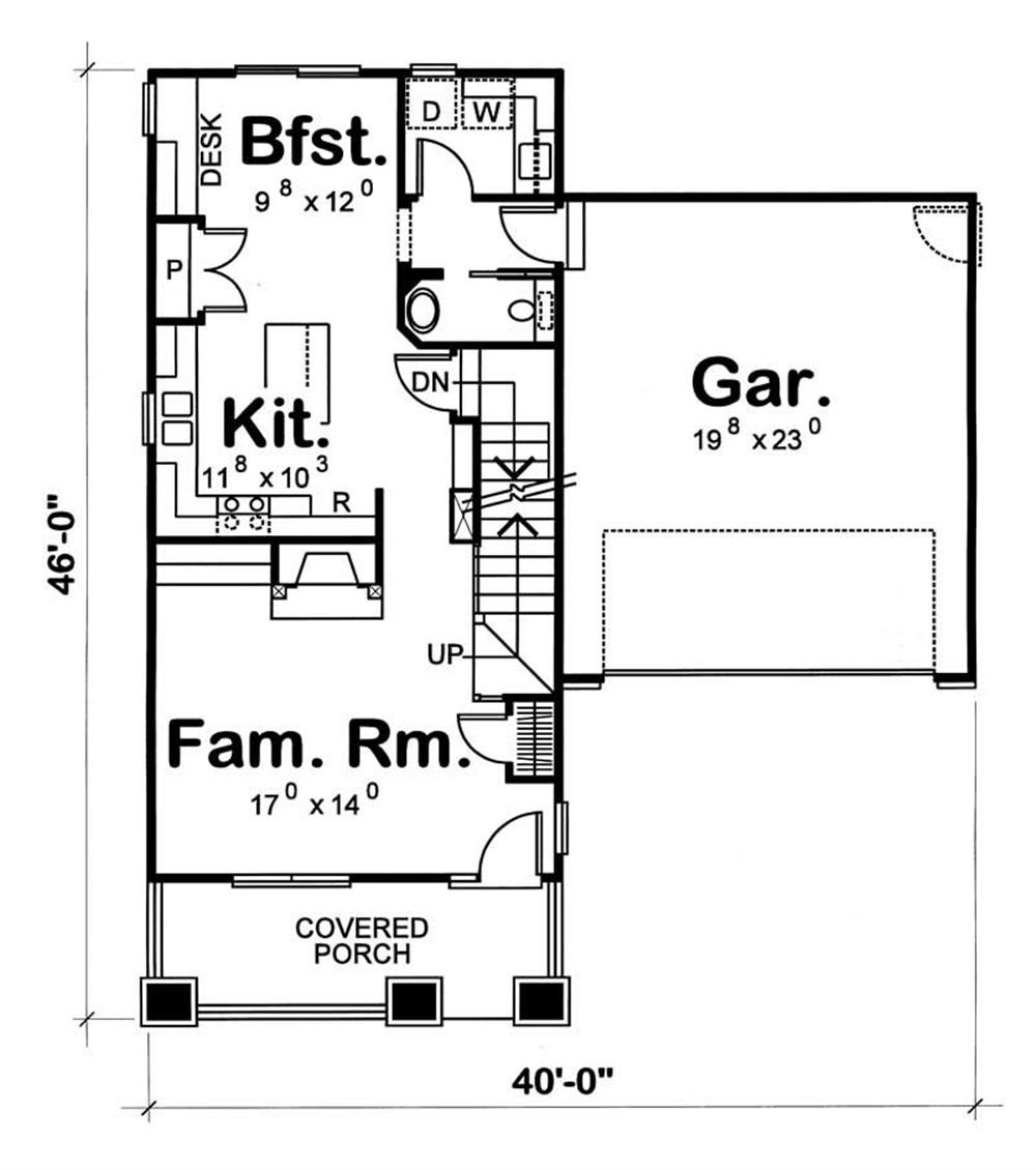Floor Plan First Story of Country Plan #120-1639