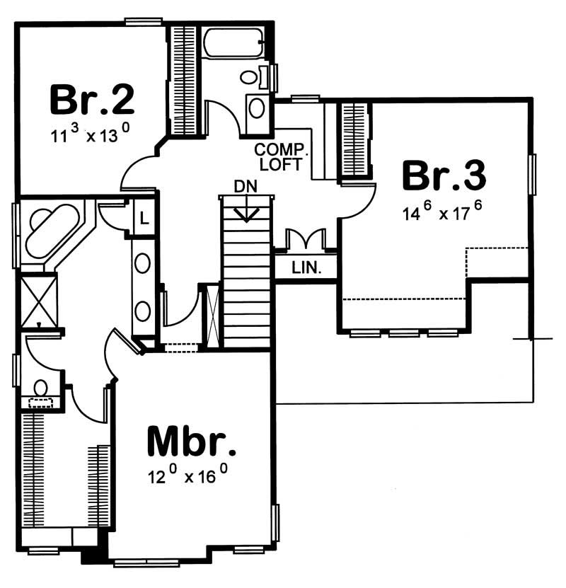 Main Level of Country Plan #120-1639