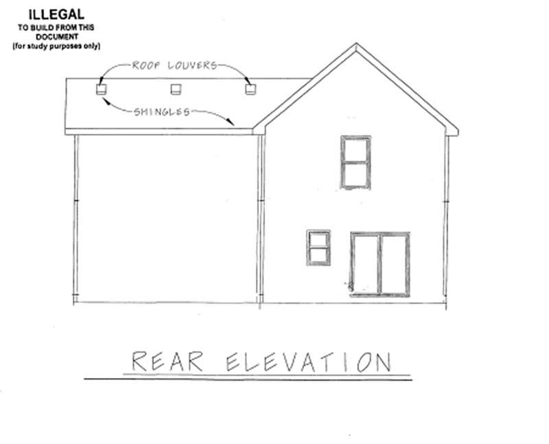 Home Plan Rear Elevation of this 3-Bedroom,1575 Sq Ft Plan -120-1640