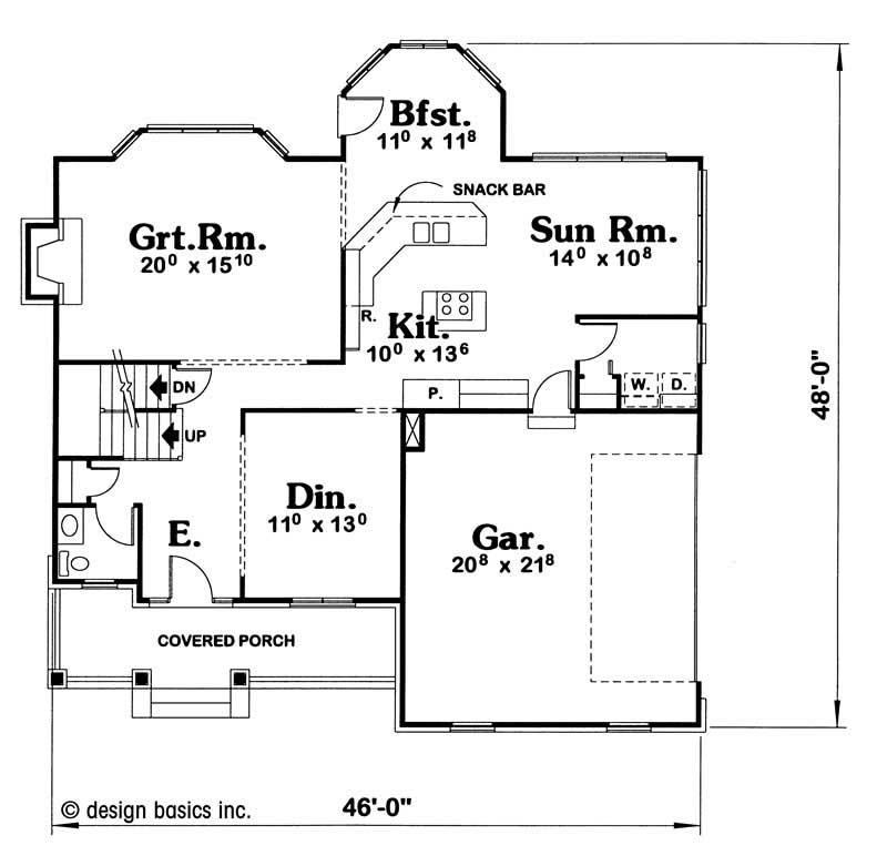 Floor Plan First Story of Country Plan #120-1646