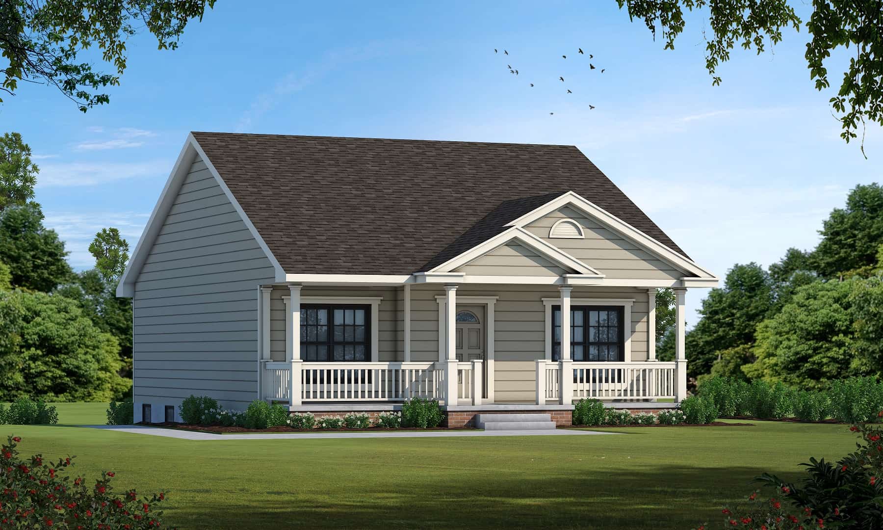 Front View of this 2-Bedroom,1142 Sq Ft Plan -120-1790