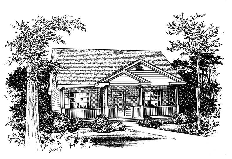 Front View of this 2-Bedroom, 1142 Sq Ft Plan - 120-1790