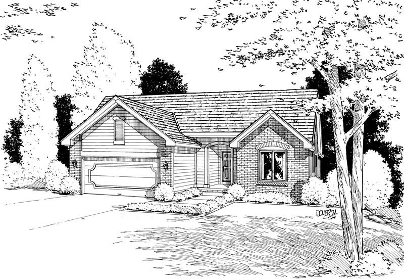 Front View of this 3-Bedroom, 1392 Sq Ft Plan - 120-1831