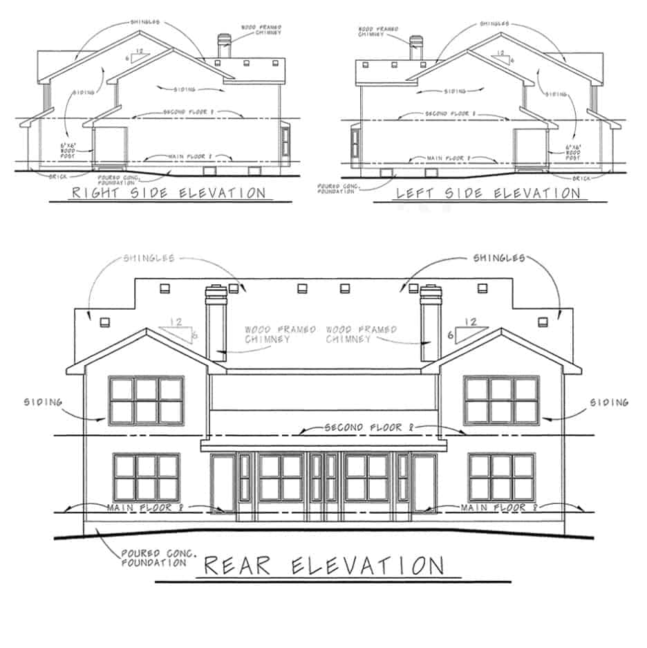 Home Plan Left Elevation of this 3-Bedroom,1818 Sq Ft Plan -120-1833