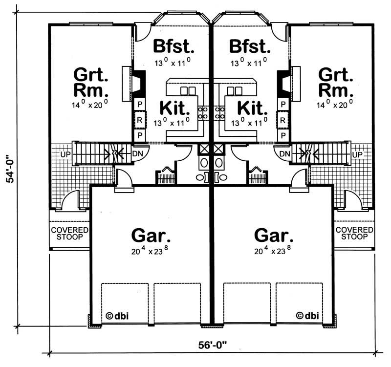 Floor Plan First Story of Multi-Unit Plan #120-1833