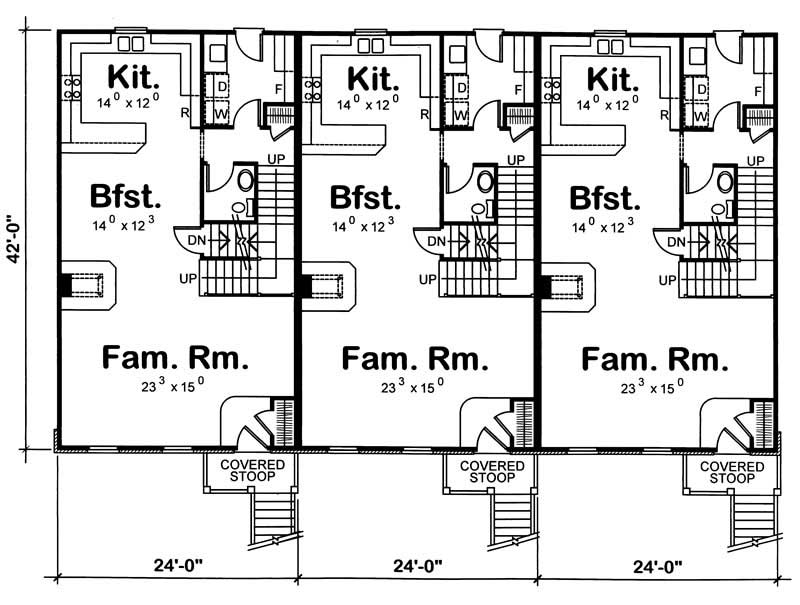 Floor Plan First Story of Multi-Unit Plan #120-1836