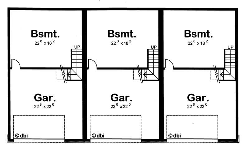 Floor Plan Basement of Multi-Unit Plan #120-1836
