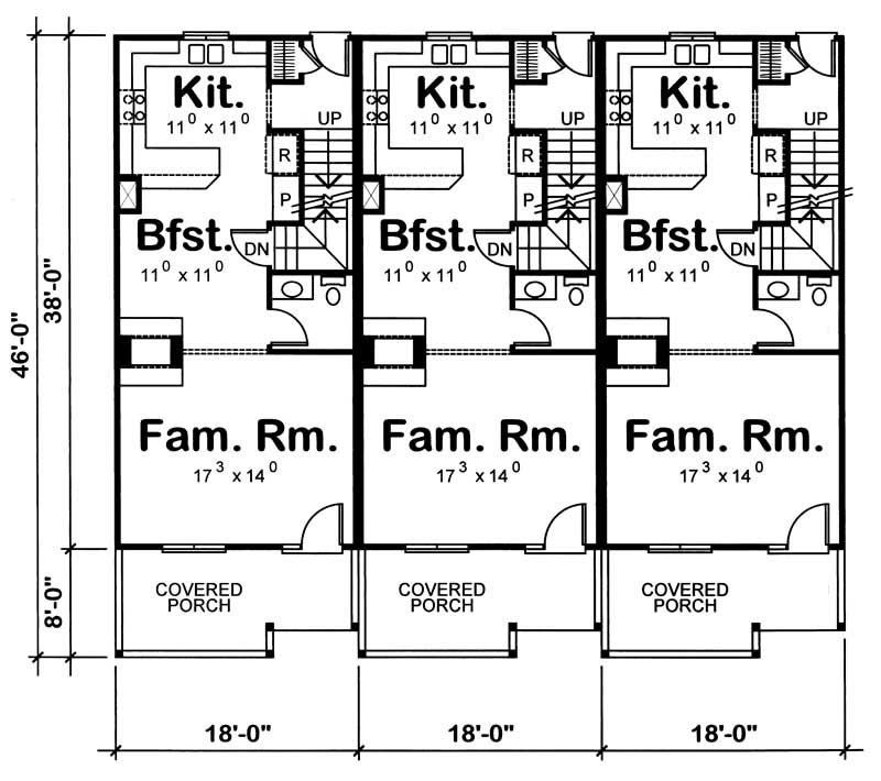 Floor Plan First Story of Multi-Unit Plan #120-1838