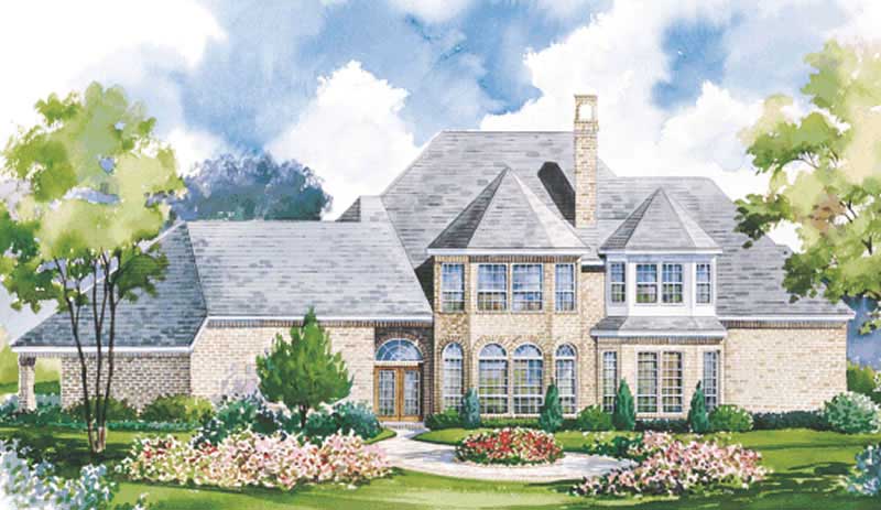 Home Plan Rear Elevation of this 4-Bedroom,3750 Sq Ft Plan -120-1855