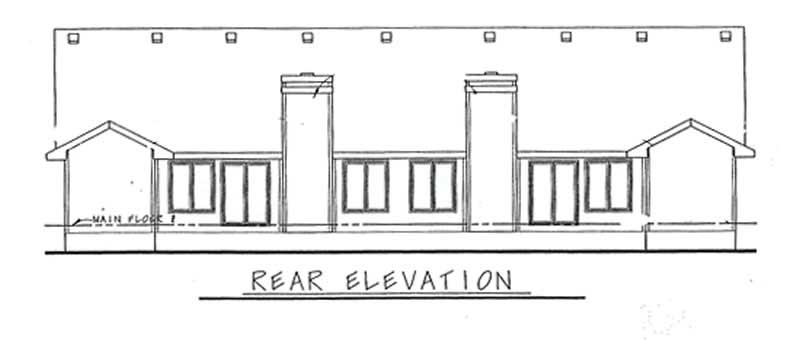 Home Plan Rear Elevation of this 2-Bedroom,1455 Sq Ft Plan -120-1891