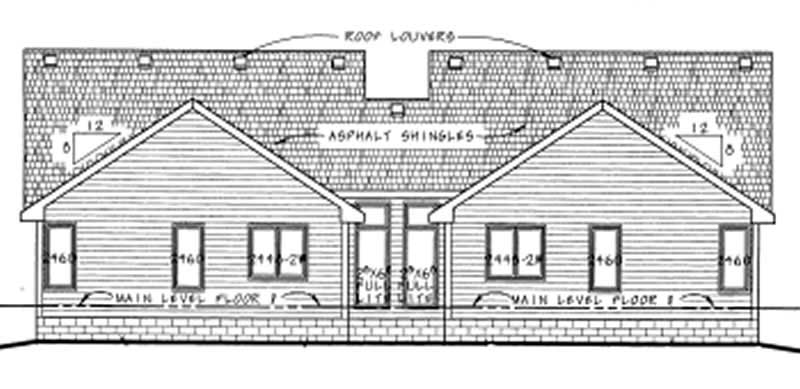 Home Plan Rear Elevation of this 2-Bedroom,1218 Sq Ft Plan -120-1892