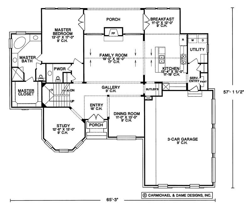 Floor Plan First Story of European Plan #120-1893