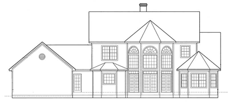Home Plan Rear Elevation of this 3-Bedroom,2361 Sq Ft Plan -120-1899