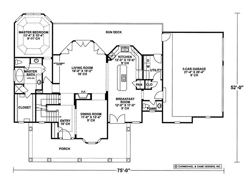 Floor Plan First Story of Country Plan #120-1899