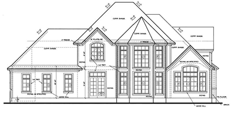Home Plan Rear Elevation of this 3-Bedroom,2237 Sq Ft Plan -120-1906