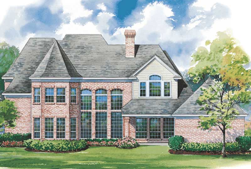 Home Plan Rear Elevation of this 4-Bedroom,3677 Sq Ft Plan -120-1943