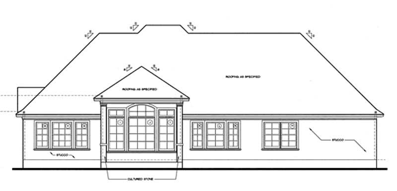 Home Plan Rear Elevation of this 4-Bedroom,2679 Sq Ft Plan -120-1963